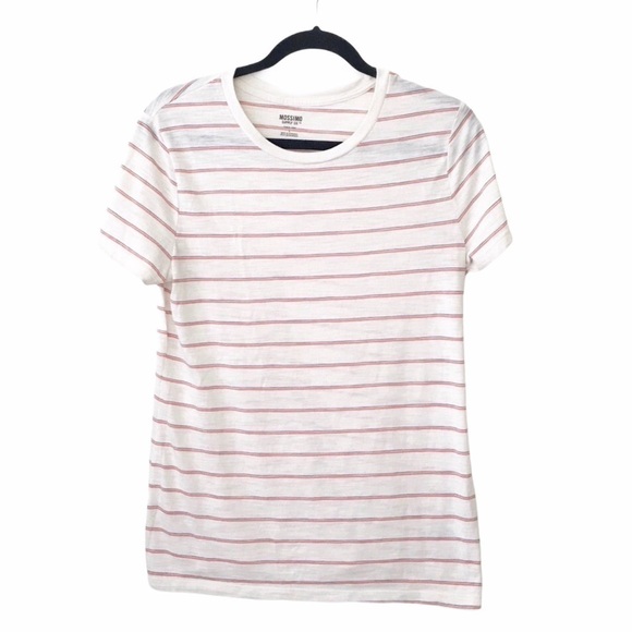 Mossimo White Stripe Short Sleeve T Shirt Tee - Picture 1 of 5